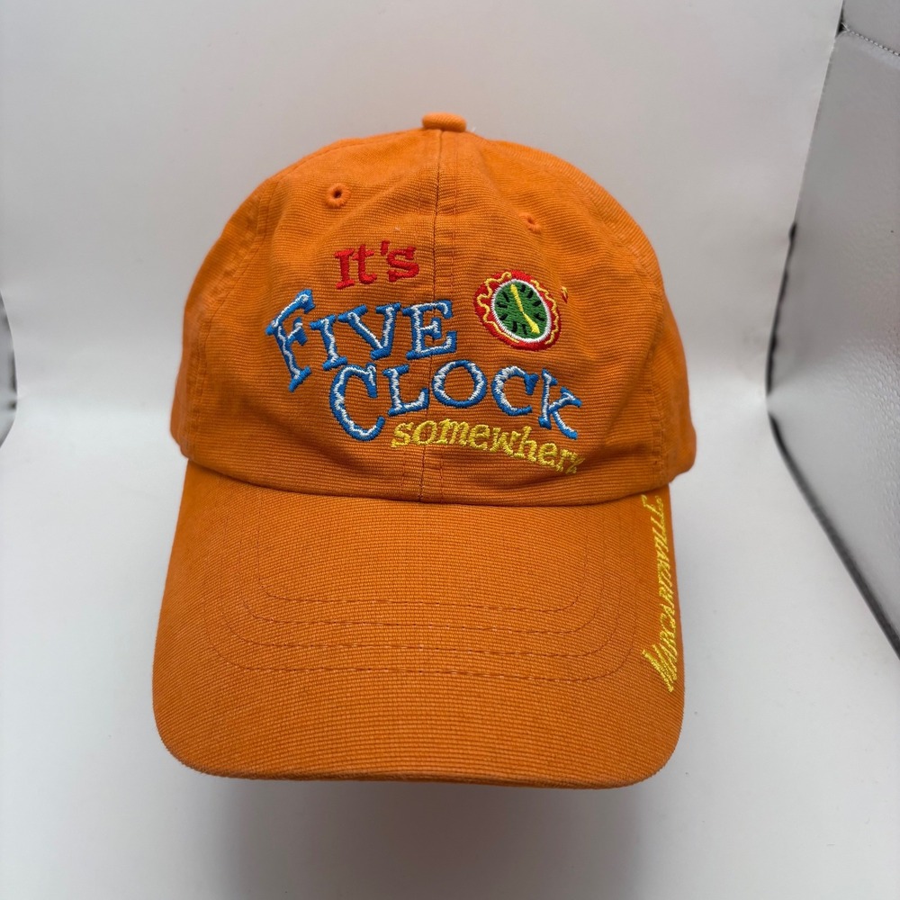 Margaritaville Myrtle Beach It's Five O'Clock Somewhere‎ Orange Hat Mens Cap